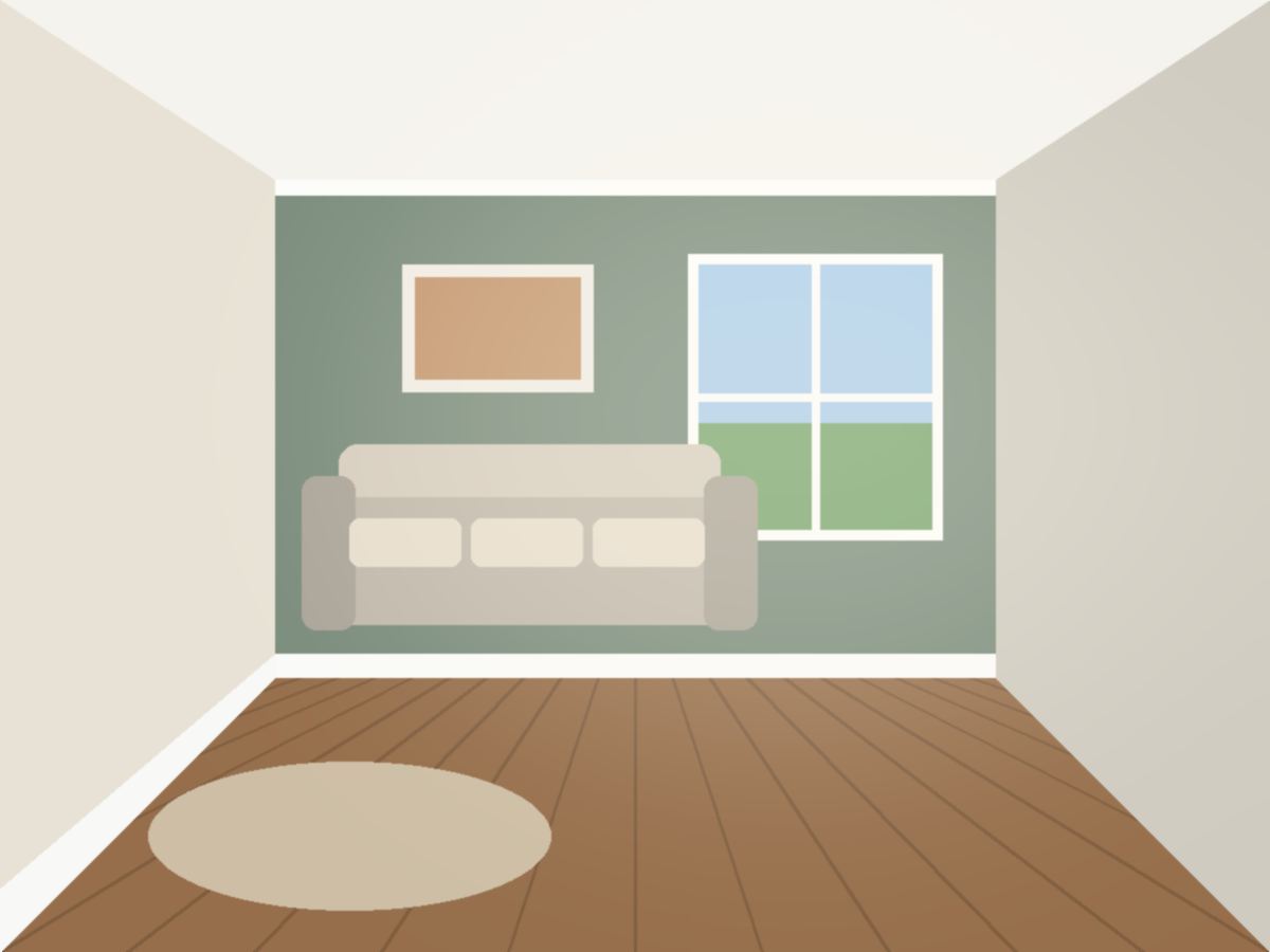 Freshly painted living room in East Sussex